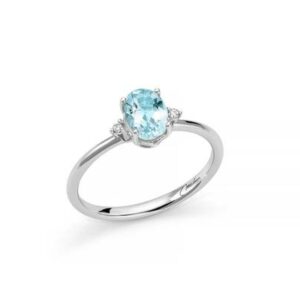 Anello Gemma Del Cielo in oro bianco, diamanti e topazio