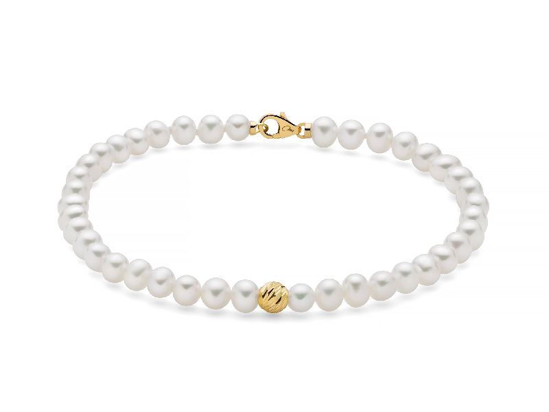 Bracciale di perle Oriente con centrale in oro giallo 375
