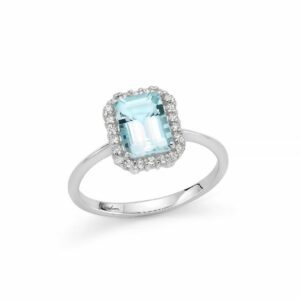 Anello diamante naturale azzurro