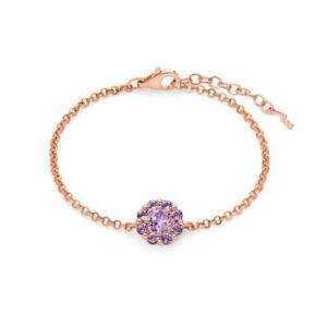 Bracciale in argento dorato e Ametista a fiore