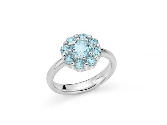 Anello in argento e Gemma del Cielo a fiore