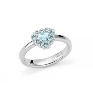 Anello in argento e Gemma del Cielo a cuore