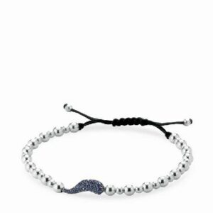 bracciale corno di zaffiri con sfere in oro bianco