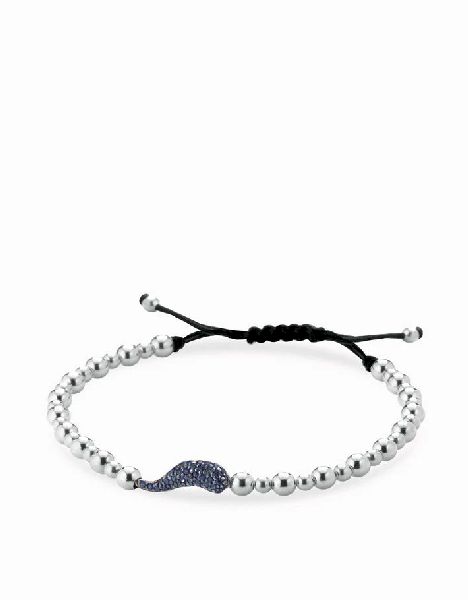 bracciale corno di zaffiri con sfere in oro bianco
