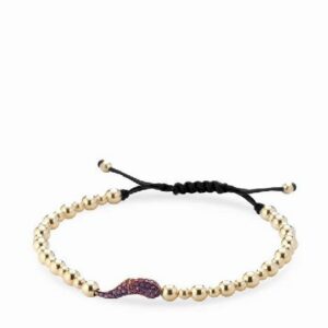 bracciale con corno di rubini con sfere in oro giallo