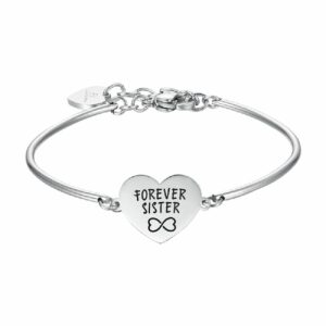 BRACCIALE DONNA IN ACCIAIO CON SCRITTA FOREVER SISTER
