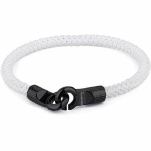 Bracciale OUTBACK in acciaio e pvd nero lucido con scoubido