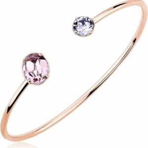 Bracciale in ottone con finitura pvd oro rosa e cristalli swarovski elements.