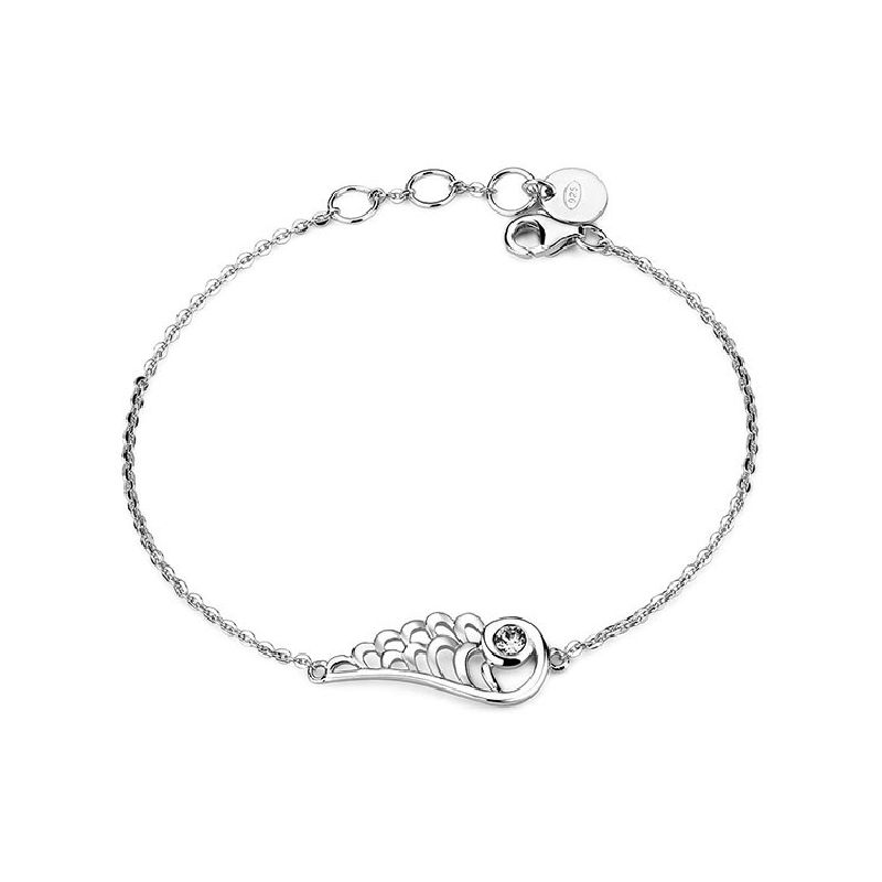Bracciale in argento 925 e cristallo swarovski elements con ala.