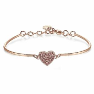 Bracciale CHAKRA in acciaio e pvd oro rosa con cuore