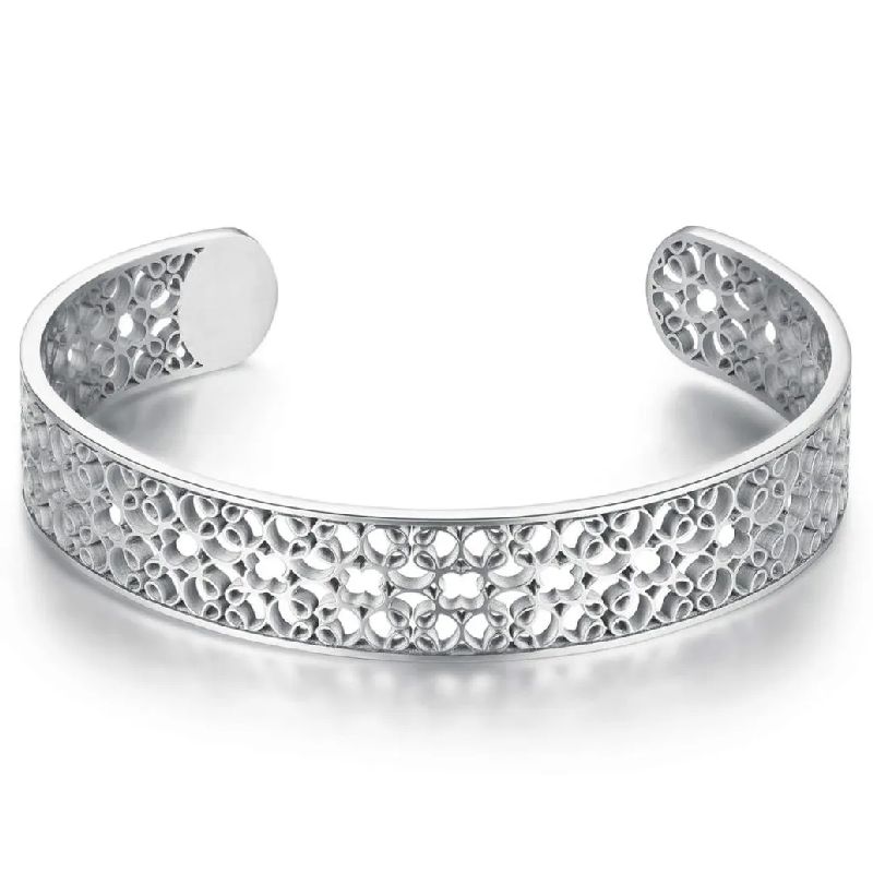 Bracciale rigido TAILOR in acciaio e traforo.