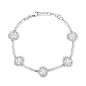 Bracciale Kate semirigido in argento rodiato 925‰ con oval cubic zirconia.