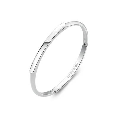 Bracciale rigido in acciaio 316L lucido.