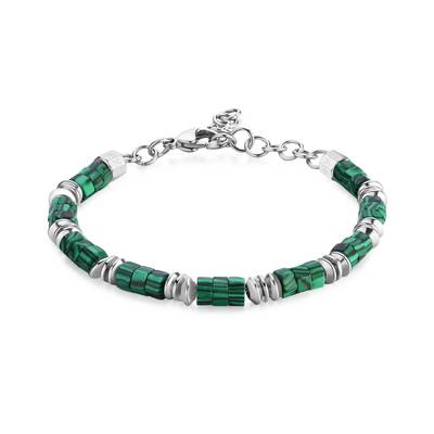 Bracciale in acciaio 316L con pietra turchese.