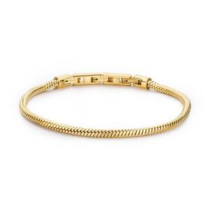 Bracciale catena spiga arrotondata e finitura pvd oro 14K.