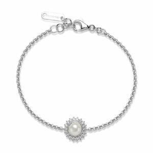 Bracciale Kate FANCY in argento 925/1000 rodiato, con perla e cubic zirconia