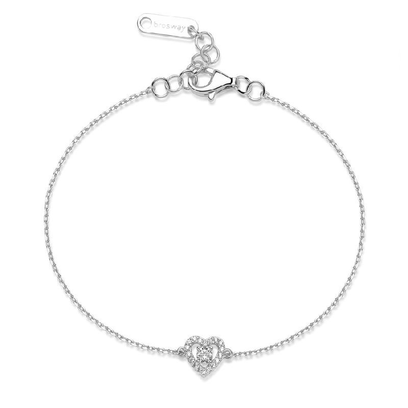 Bracciale FANCY in argento 925/1000 rodiato, con cubic zirconia white