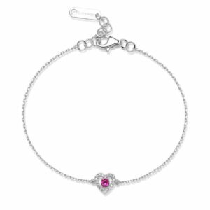 Bracciale FANCY in argento 925/1000 rodiato, con cubic zirconia white and ruby