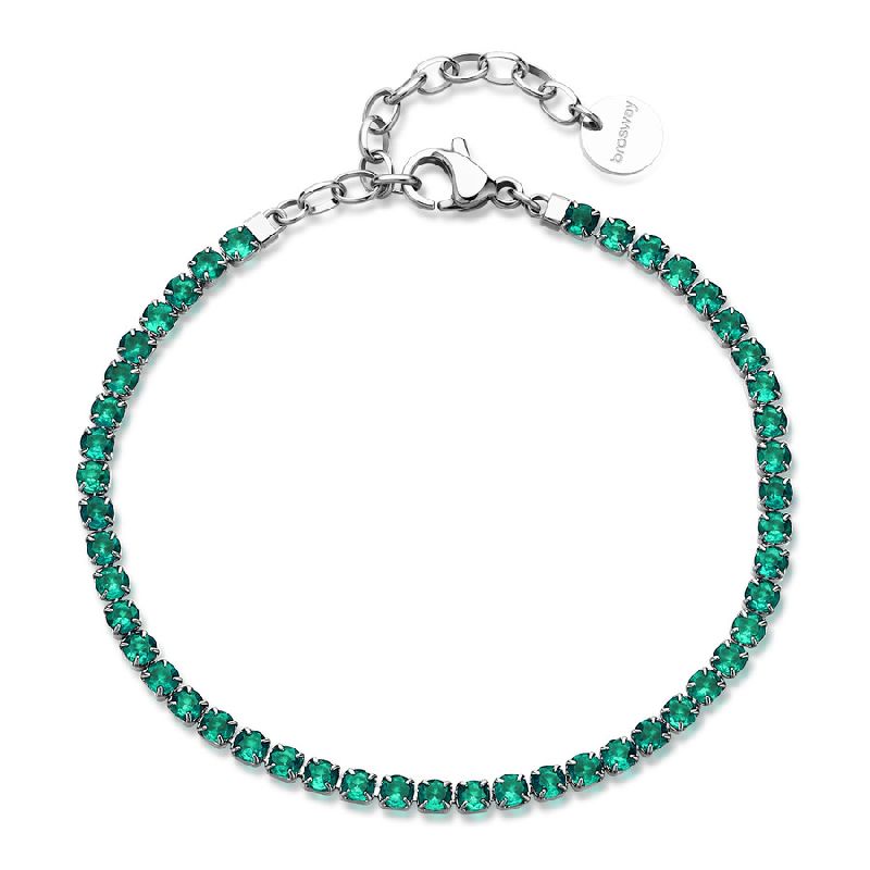 Bracciale DESIDERI in acciaio 316L, con nano gem emerald