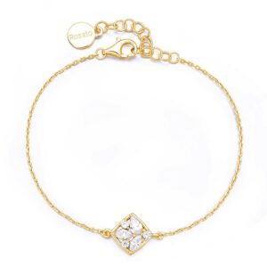 Bracciale GEMMA in argento 925/1000 galvanica oro giallo, e cubic zirconia white