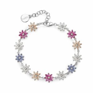 Bracciale GAIA argento 925/1000 rodio, cubic zirconia white, ruby, blue e champagne