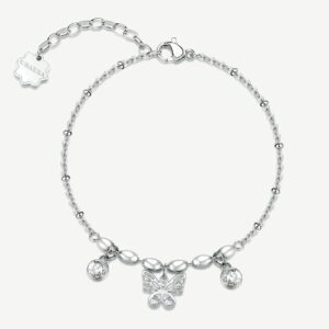 Bracciale  CHAKRA in acciaio 316L, con farfalla e cristalli