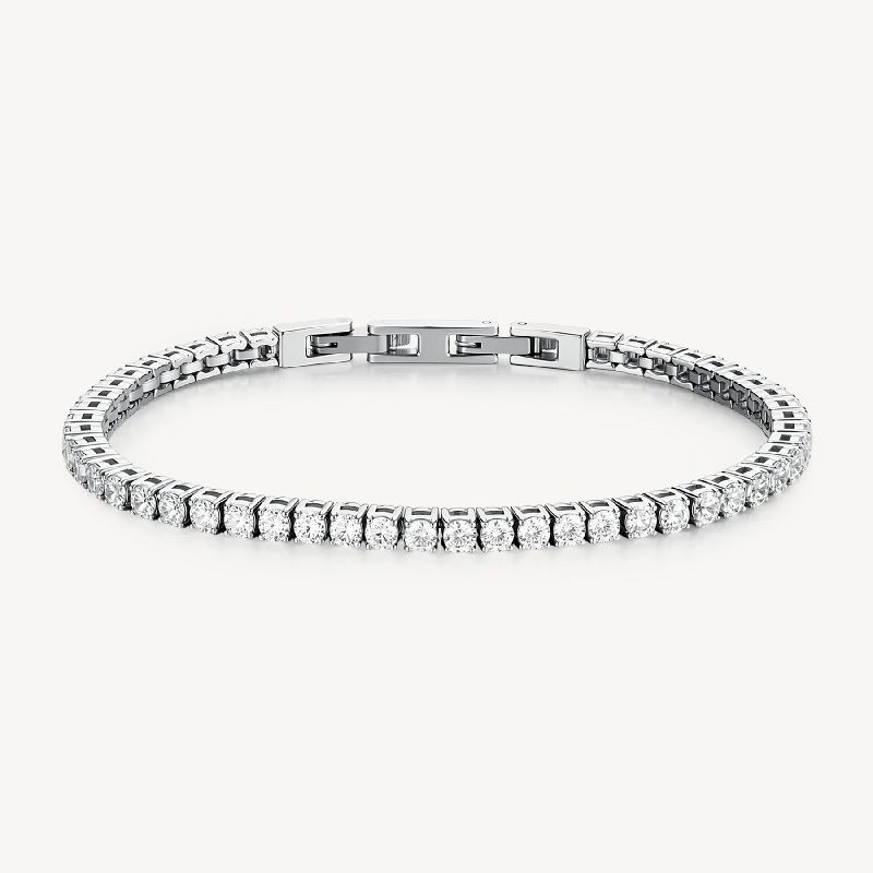 Bracciale AVANTGARDE in acciaio 316L, con cubic zirconia