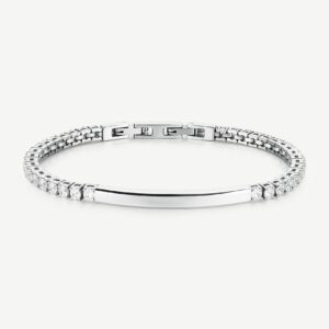Bracciale AVANTGARDE in acciaio 316L, con cubic zirconia