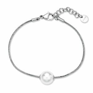 Bracciale PERFECT in acciaio 316L, con perla di conchiglia