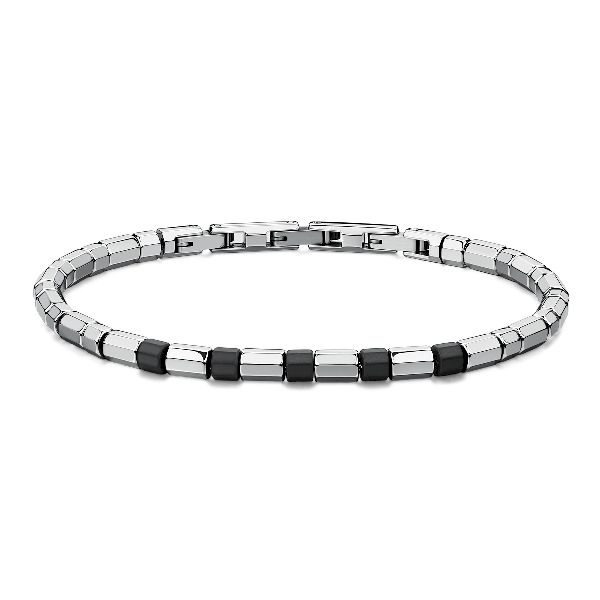 Bracciale RIPTIDE in acciaio 316L, finitura pvd colore gun