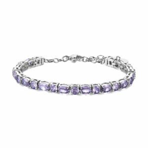 Bracciale DREAMING in acciaio 316L, con cubic zirconia light sapphire