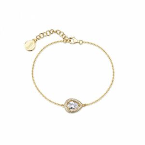 Bracciale ANNA argento 925/1000, galvanica oro giallo, e cubic zirconia bianchi