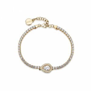 Bracciale ANNA argento 925/1000, galvanica oro giallo, e cubic zirconia bianchi