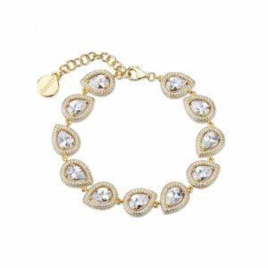 Bracciale ANNA argento 925/1000, galvanica oro giallo, e cubic zirconia bianchi