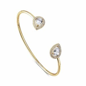 Bracciale armonico ANNA argento 925/1000, galvanica oro giallo, e cubic zirconia bianchi