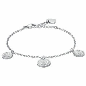 BRACCIALE DONNA IN ACCIAIO CROCI CON CRISTALLI BIANCHI