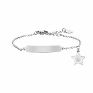 BRACCIALE BAMBINA IN ACCIAIO CON STELLA E PIASTRA