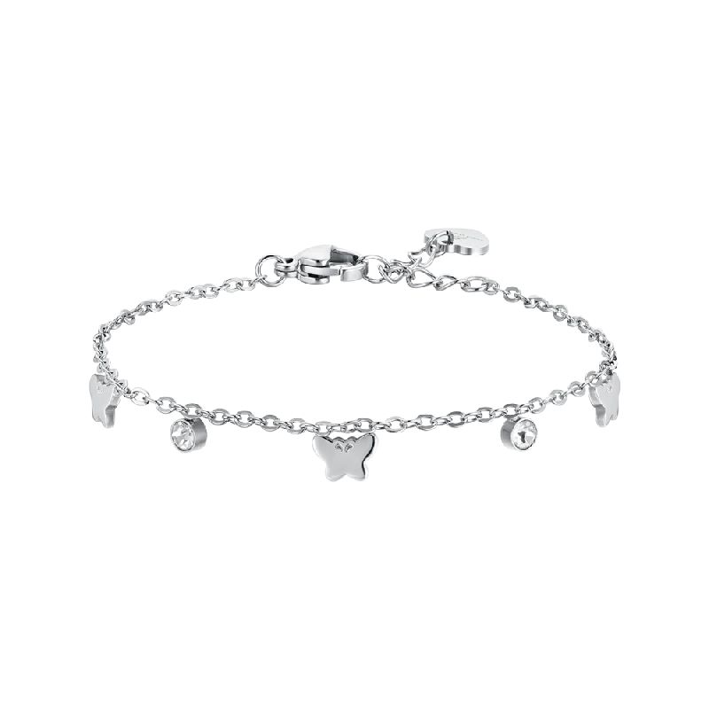 BRACCIALE BAMBINA IN ACCIAIO CON FARFALLE