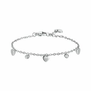 BRACCIALE BAMBINA IN ACCIAIO CUORI E CRISTALLI