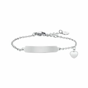 BRACCIALE BAMBINA IN ACCIAIO CUORI E PIASTRA