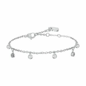 BRACCIALE DONNA IN ACCIAIO CRISTALLI BIANCHI