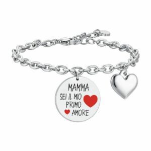 BRACCIALE DONNA IN ACCIAIO MAMMA SEI IL MIO PRIMO AMORE
