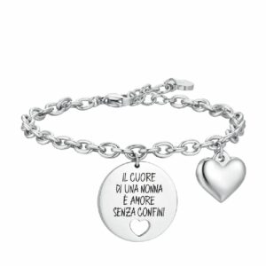BRACCIALE DONNA IN ACCIAIO IL CUORE DI UNA NONNA