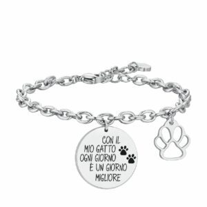 BRACCIALE DONNA IN ACCIAIO GATTO