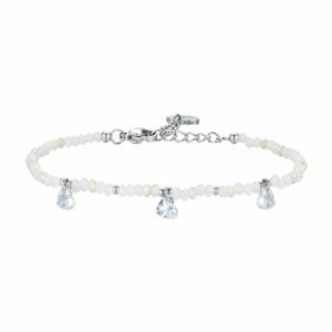 BRACCIALE DONNA IN ACCIAIO PIETRE E CRISTALLI BIANCHI