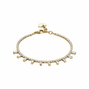 BRACCIALE DONNA IN ACCIAIO IP GOLD CON CRISTALLI BIANCHI