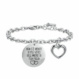 BRACCIALE DONNA IN ACCIAIO NON C'E' NIENTE DI PIù VERO DELL'AMORE DI TUA FIGLIA