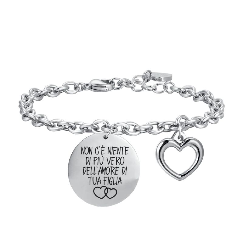 BRACCIALE DONNA IN ACCIAIO NON C'E' NIENTE DI PIù VERO DELL'AMORE DI TUA FIGLIA
