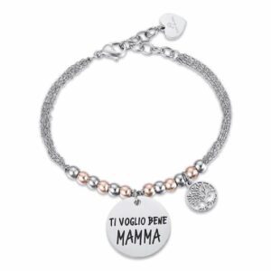 BRACCIALE DA DONNA IN ACCIAIO TI VOGLIO BENE MAMMA
