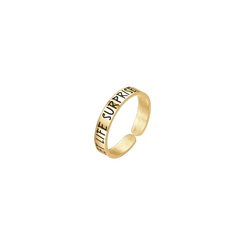 ANELLO DONNA IN ACCIAIO DORATO LET LIFE SURPRISE YOU